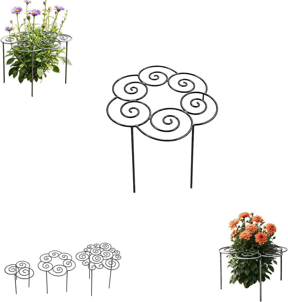 2026 Metal Plant Support Ring,Extra Large Peony Supports for Outdoor Plants,Perfect for Peonies Cages,Hydrangea Support Flower Cages,Grow-Through Plant Supports,A Garden Must-Have (2pcs*Medium)