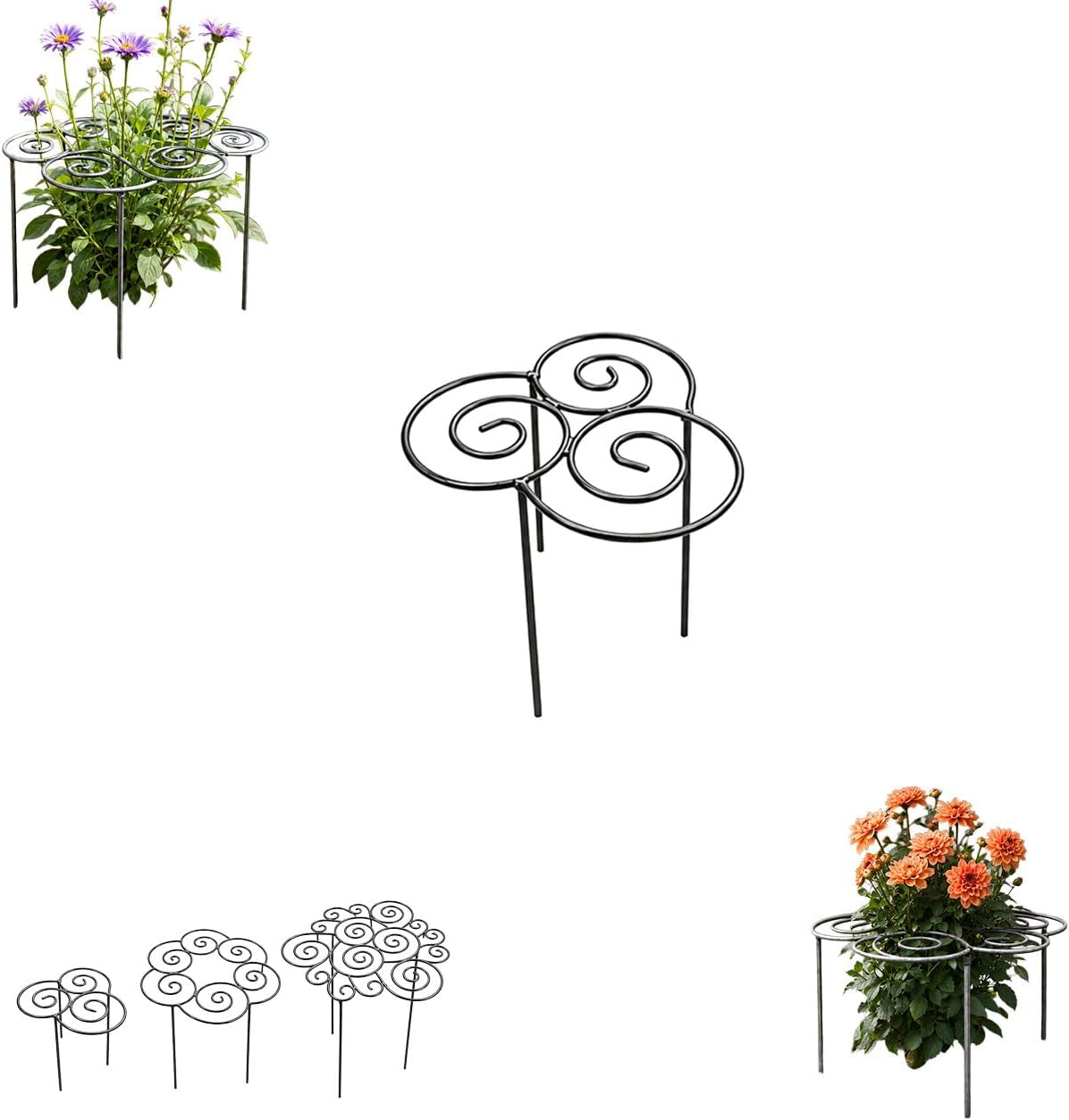 2026 Metal Plant Support Ring,Extra Large Peony Supports for Outdoor Plants,Perfect for Peonies Cages,Hydrangea Support Flower Cages,Grow-Through Plant Supports,A Garden Must-Have (2pcs*Medium)