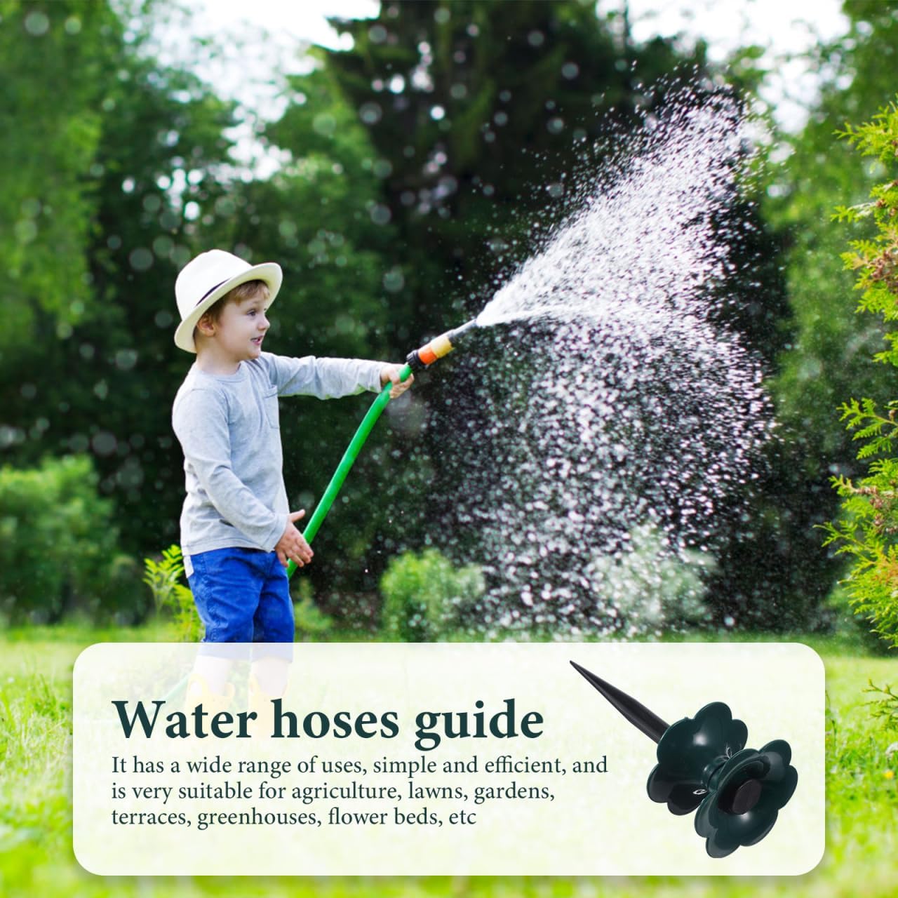 Garden Hose Guide Spike 9.84 Inch Heavy Duty Water Hose Holder for Lawn Flower Beds Outdoor Irrigation and Gardening