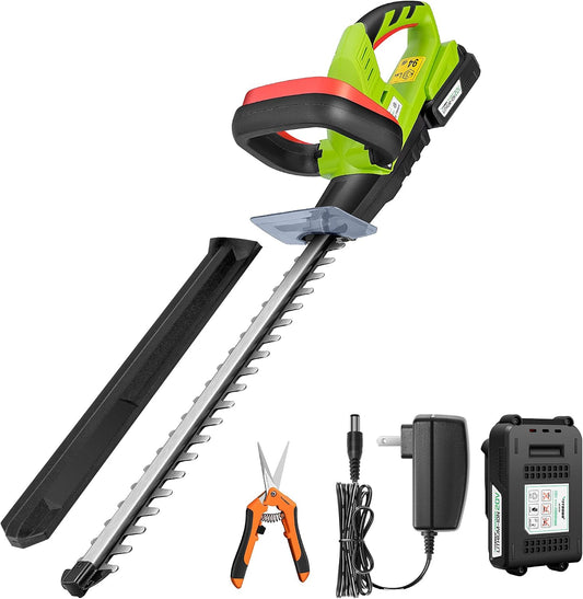 20" Cordless Hedge Trimmer, 20V Electric Bush Trimmer, 1400 RPM Shrub Trimmer, Dual-Action Laser Blade, 3/5" Cutting Capacity, Lightweight & Compact Trimmer, Battery and Fast Charger Included
