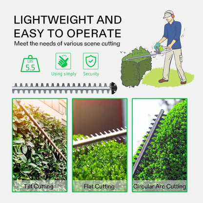 20" Cordless Hedge Trimmer, 20V Electric Bush Trimmer, 1400 RPM Shrub Trimmer, Dual-Action Laser Blade, 3/5" Cutting Capacity, Lightweight & Compact Trimmer, Battery and Fast Charger Included