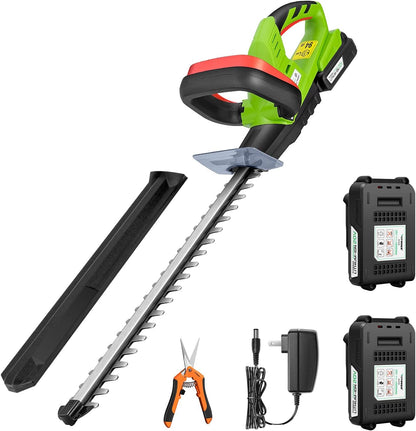 20" Cordless Hedge Trimmer, 20V Electric Bush Trimmer, 1400 RPM Shrub Trimmer, Dual-Action Laser Blade, 3/5" Cutting Capacity, Lightweight & Compact Trimmer, Battery and Fast Charger Included