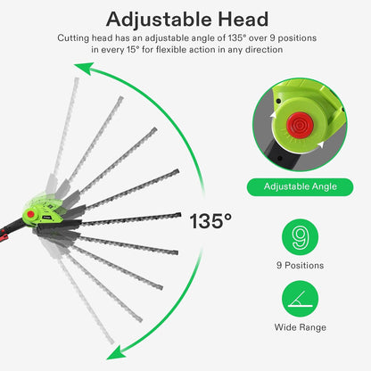 20" Cordless Hedge Trimmer, 20V Electric Bush Trimmer, 1400 RPM Shrub Trimmer, Dual-Action Laser Blade, 3/5" Cutting Capacity, Lightweight & Compact Trimmer, Battery and Fast Charger Included