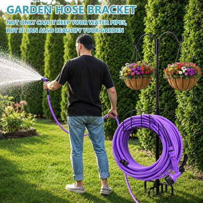 2-Pack Freestanding Garden Hose Holder with Upgraded 5-Prong Base