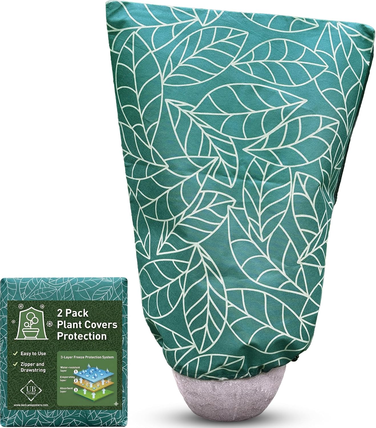 Plant Covers Freeze Protection 47"x71" | 2-Pack Winter Frost Blankets
