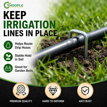 100 Pack 6 Inch 11 Gauge Heavy Duty Galvanized Landscape Staples, Garden Stakes & Sod Pins for Securing Weed Barrier Fabric, Landscape Fabric, Hoses, Netting & Outdoor Decorations