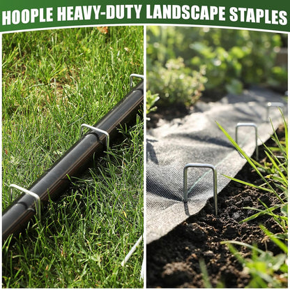 100 Pack 6 Inch 11 Gauge Heavy Duty Galvanized Landscape Staples, Garden Stakes & Sod Pins for Securing Weed Barrier Fabric, Landscape Fabric, Hoses, Netting & Outdoor Decorations