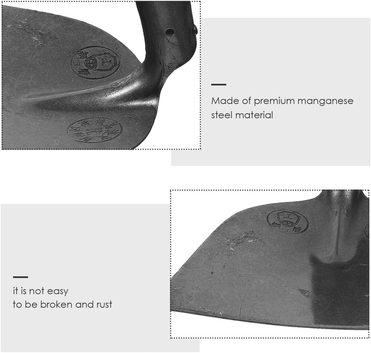 Manganese Steel Garden Hoe 10 Inch Wide Blade Durable Farming Tool for Digging Weeding and Soil Loosening with Rust Resistant Design