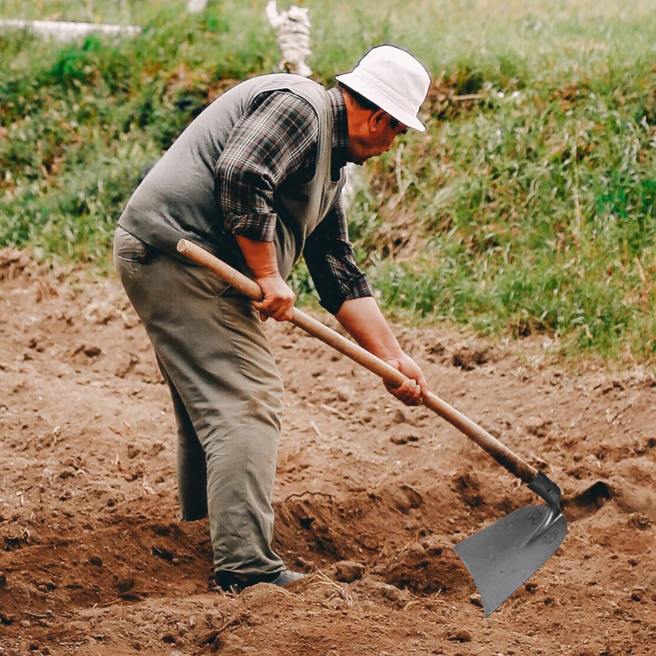 Manganese Steel Garden Hoe 10 Inch Wide Blade Durable Farming Tool for Digging Weeding and Soil Loosening with Rust Resistant Design