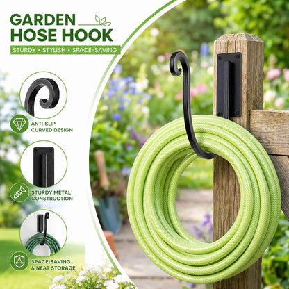 Garden Hose Holder Outside: Wall Mount Water Hose Holder - 8Inch Heavy Duty Garden Water Hose Hanger for Outside Hose Storage
