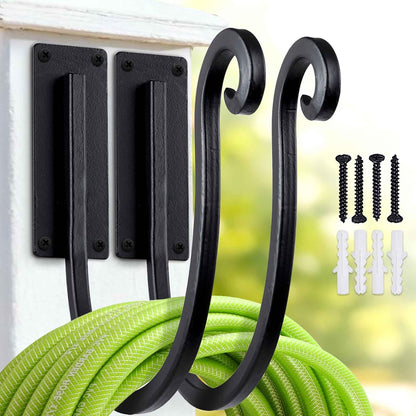 Garden Hose Holder Outside: Wall Mount Water Hose Holder - 8Inch Heavy Duty Garden Water Hose Hanger for Outside Hose Storage
