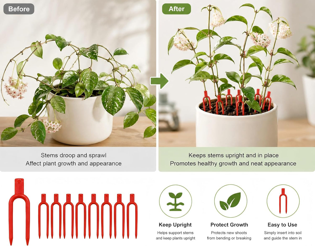 100pcs Plastic Gardening Plant pin Strawberry Support Clips Watermelon Fork Farming Securing Vines Fixing Clips Tool