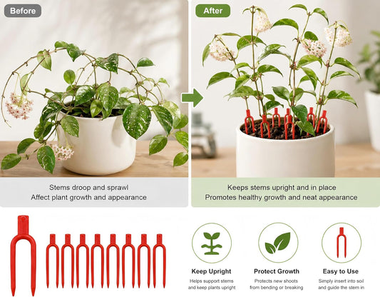 100pcs Plastic Gardening Plant pin Strawberry Support Clips Watermelon Fork Farming Securing Vines Fixing Clips Tool