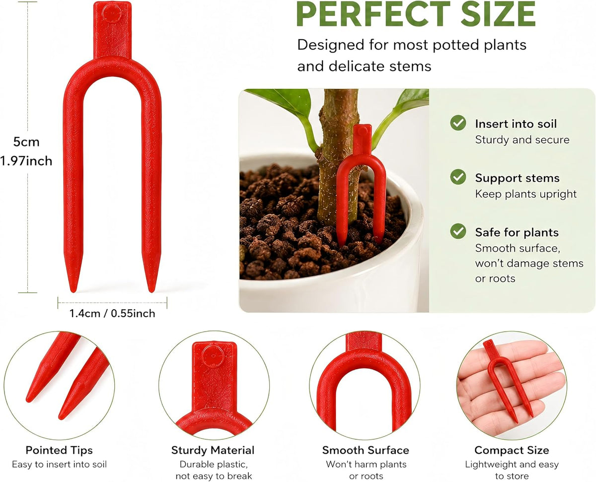 100pcs Plastic Gardening Plant pin Strawberry Support Clips Watermelon Fork Farming Securing Vines Fixing Clips Tool