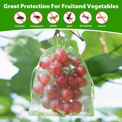 70PCS Fruit Protection Bags 6x8 Inch Green Netting