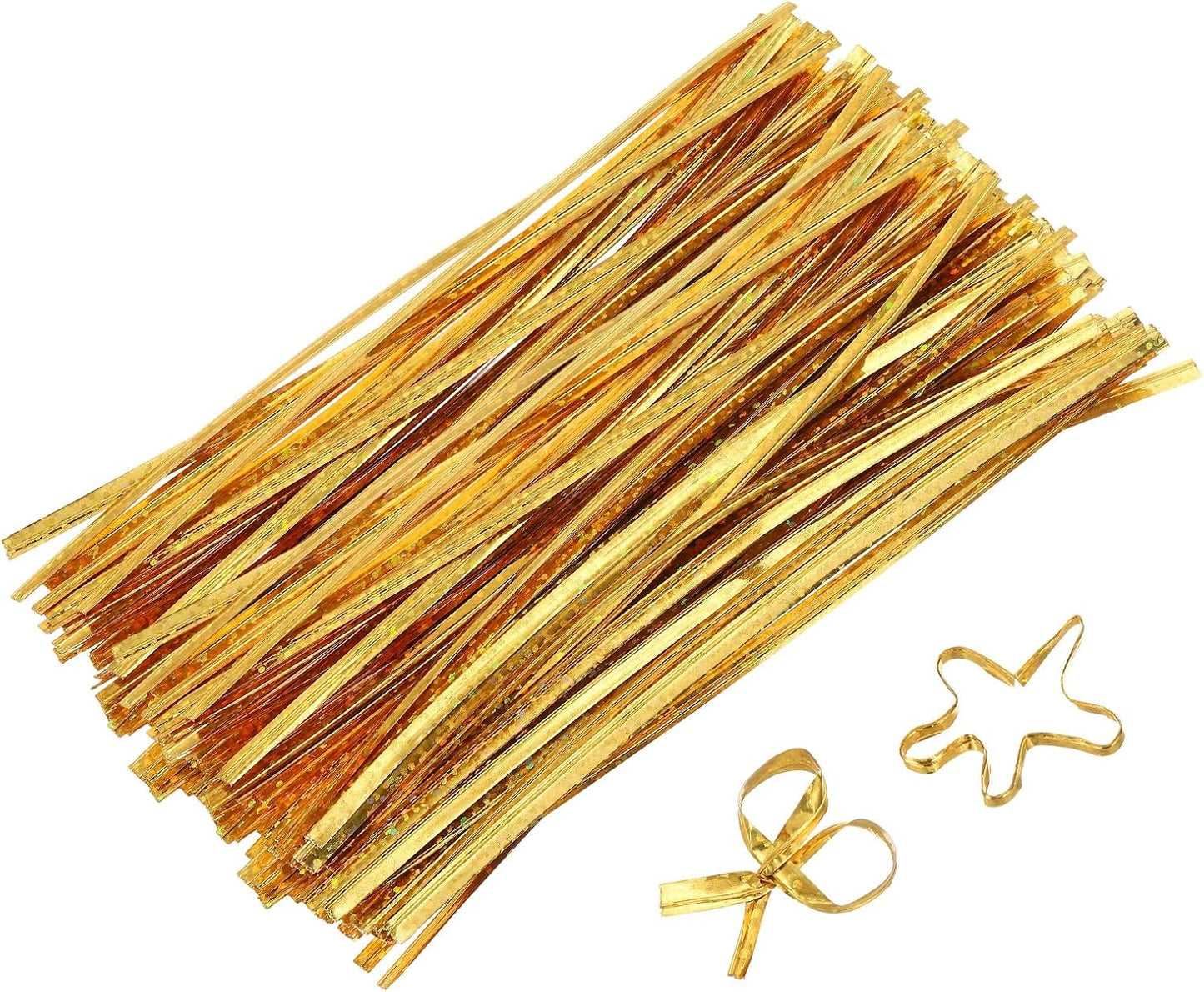 4" Twist Ties, Metallic Twist Ties, Reusable Plastic Coated Twist Ties for Bakery, Candy Bags, Coffee Bags, Goodie Bags, Pack of 300, Shiny Blue