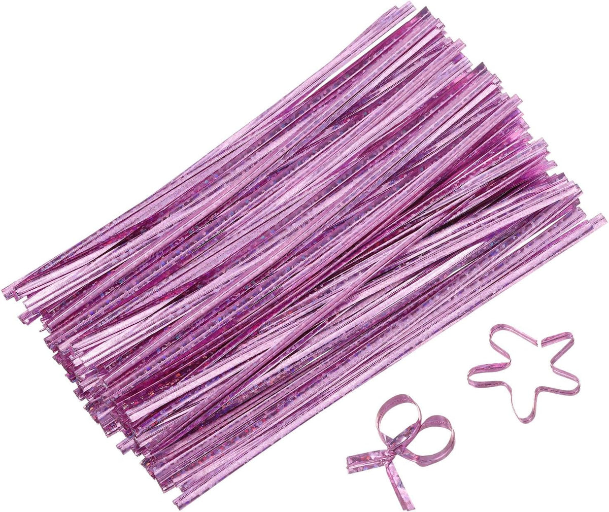 4" Twist Ties, Metallic Twist Ties, Reusable Plastic Coated Twist Ties for Bakery, Candy Bags, Coffee Bags, Goodie Bags, Pack of 300, Shiny Blue
