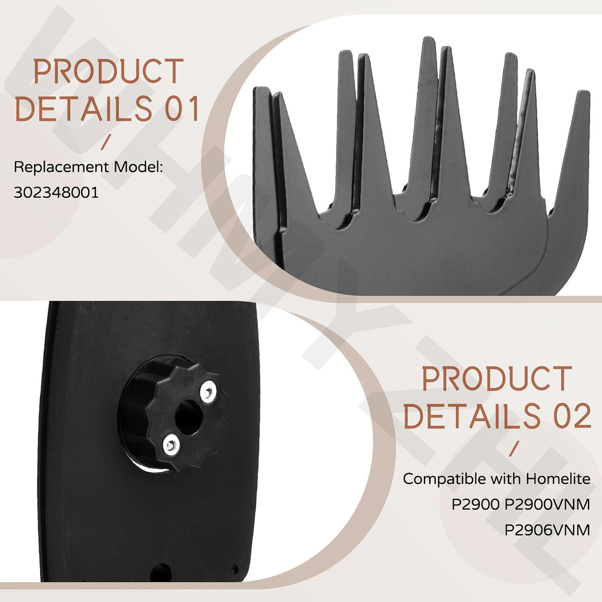 2 Pack 302348001 Hedge Trimmer Blade Assembly for Homelite Ryobi