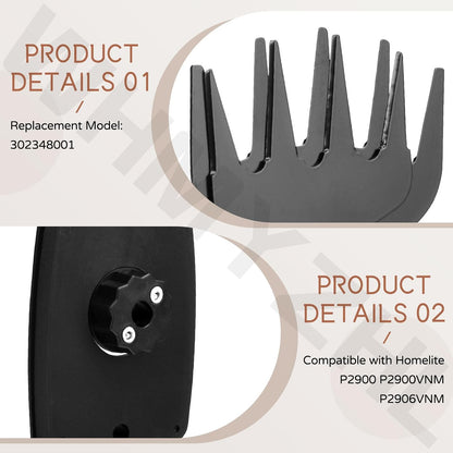 2 Pack 302348001 Hedge Trimmer Blade Assembly for Homelite Ryobi
