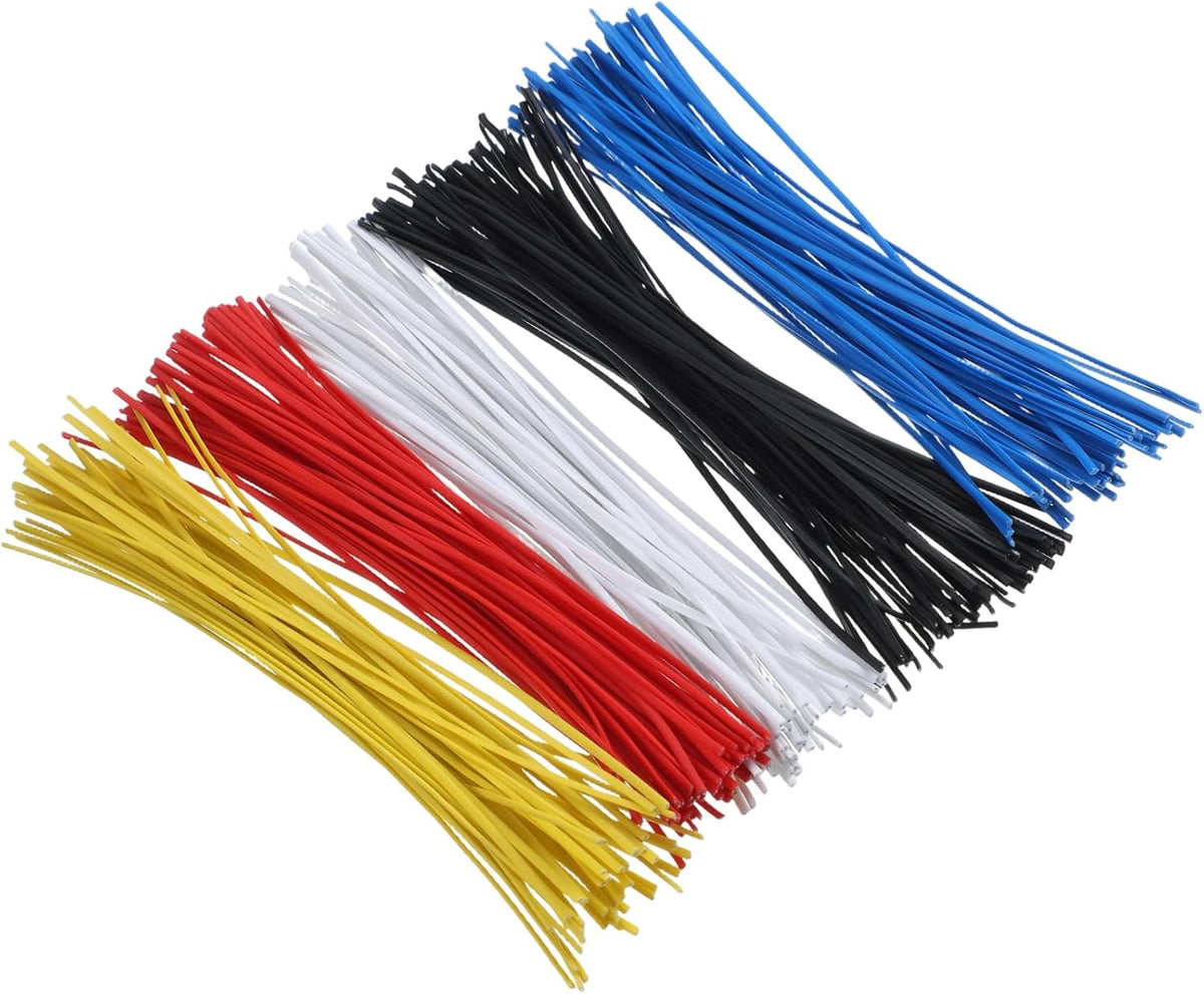 250 Pcs Twisty Ties 6 inch Reusable Plastic Metal Wire Twists Tie Garden Twist Ties for Plastic Coffee Bags, Gift Wrapping, Crafts, Plants (White Blue Black Yellow Red)