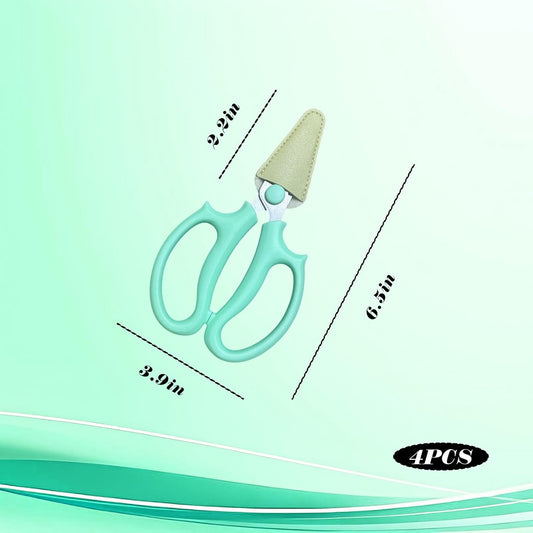 4 Pcs Stainless Steel Flower Scissors, Garden Plant Shears Floral Shears, Floral Pruning Snips for Fresh Flowers Stems/Flower Arrangement Supplies(Blue, Green, Pink, Violet)