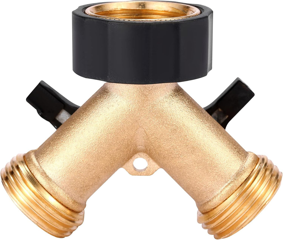 Garden Hose Splitter 2 Way Heavy Duty, Y Connector Brass Garden Hose Adapter, Hose Bib Splitter with 2 Extra Rubber Washers