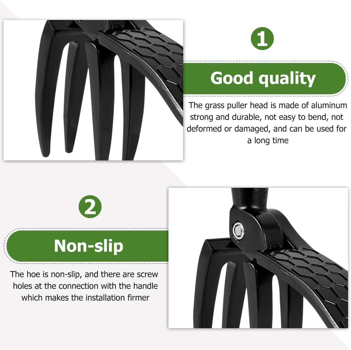 Stand-Up Weed Picker Head Replacement, Manual Weed Gripper with 4-Claw Head, No Bending/Kneeling Weeder Root Remover Tool