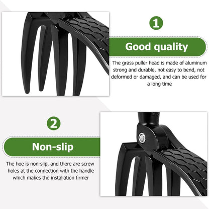 Stand-Up Weed Picker Head Replacement, Manual Weed Gripper with 4-Claw Head, No Bending/Kneeling Weeder Root Remover Tool