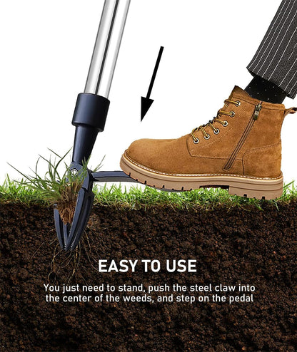 Stand-Up Weed Picker Head Replacement, Manual Weed Gripper with 4-Claw Head, No Bending/Kneeling Weeder Root Remover Tool