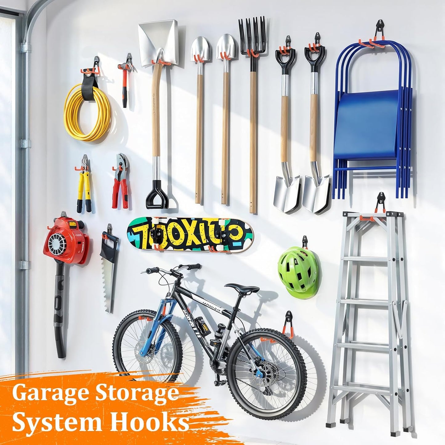 Steel Garage Hooks - 30Pack Anti-Slip Coating, Black