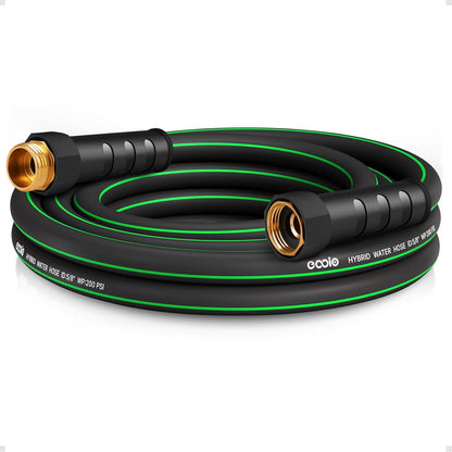 Heavy Duty Garden Hose 25ft, NON-EXPANDABLE Flexible Water Hose, Kink Resistant Lightweight Hybrid Hose, Leakproof Hose Male to Female Fittings