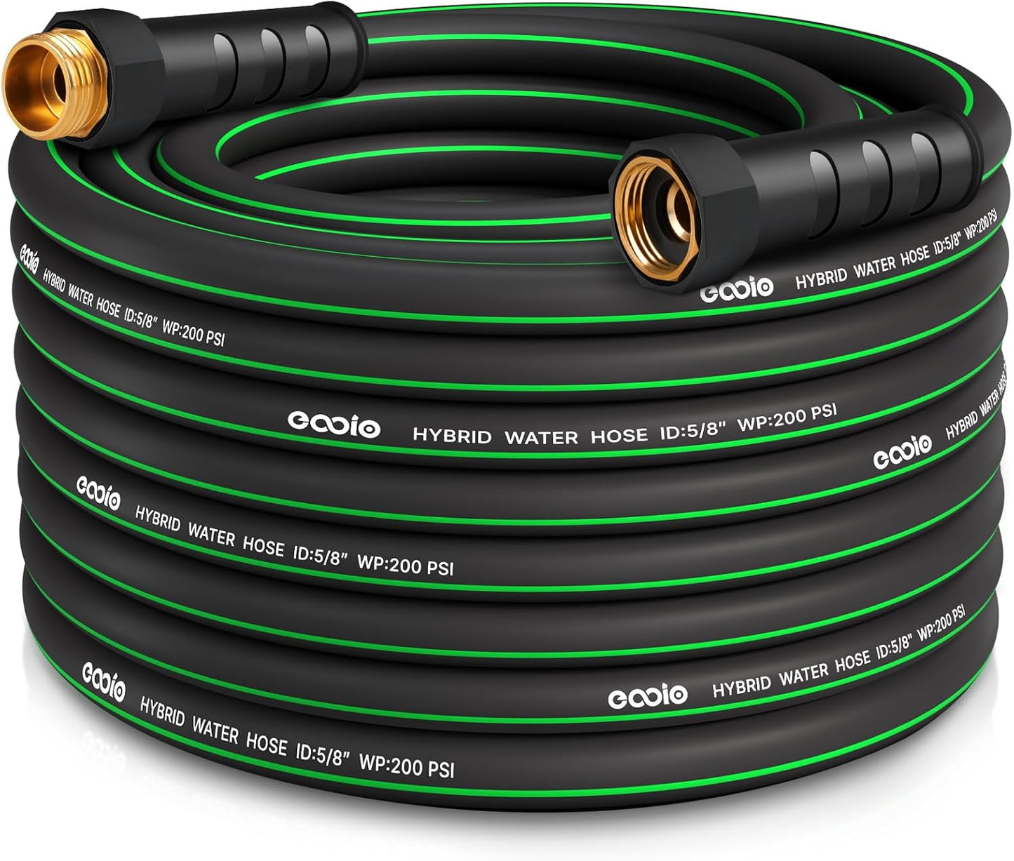 Heavy Duty Garden Hose 25ft, NON-EXPANDABLE Flexible Water Hose, Kink Resistant Lightweight Hybrid Hose, Leakproof Hose Male to Female Fittings