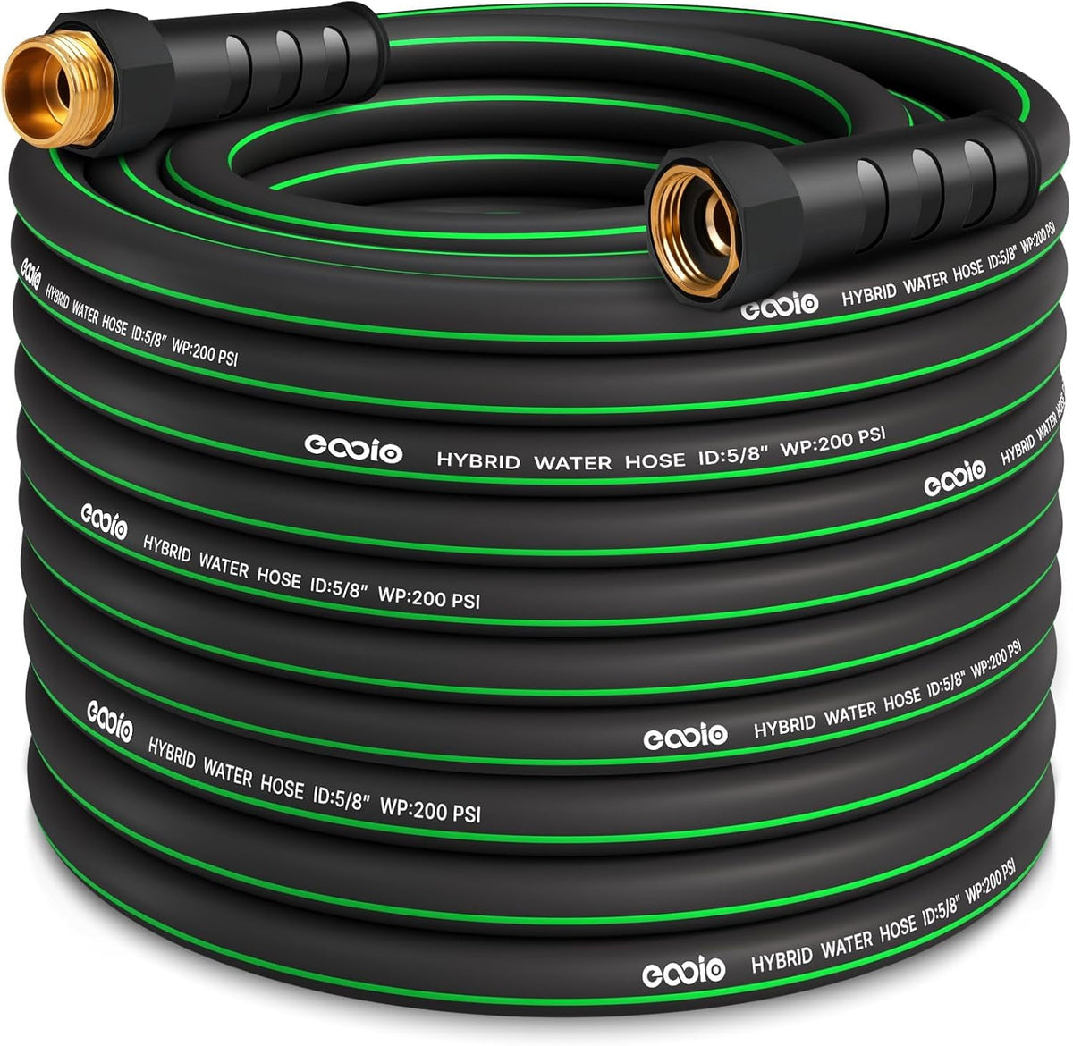 Heavy Duty Garden Hose 25ft, NON-EXPANDABLE Flexible Water Hose, Kink Resistant Lightweight Hybrid Hose, Leakproof Hose Male to Female Fittings