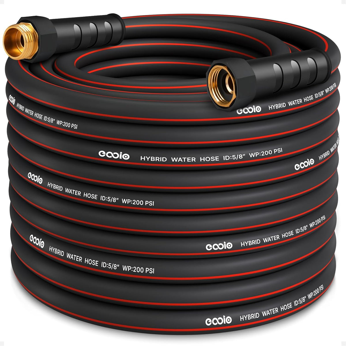 Heavy Duty Garden Hose 25ft, NON-EXPANDABLE Flexible Water Hose, Kink Resistant Lightweight Hybrid Hose, Leakproof Hose Male to Female Fittings