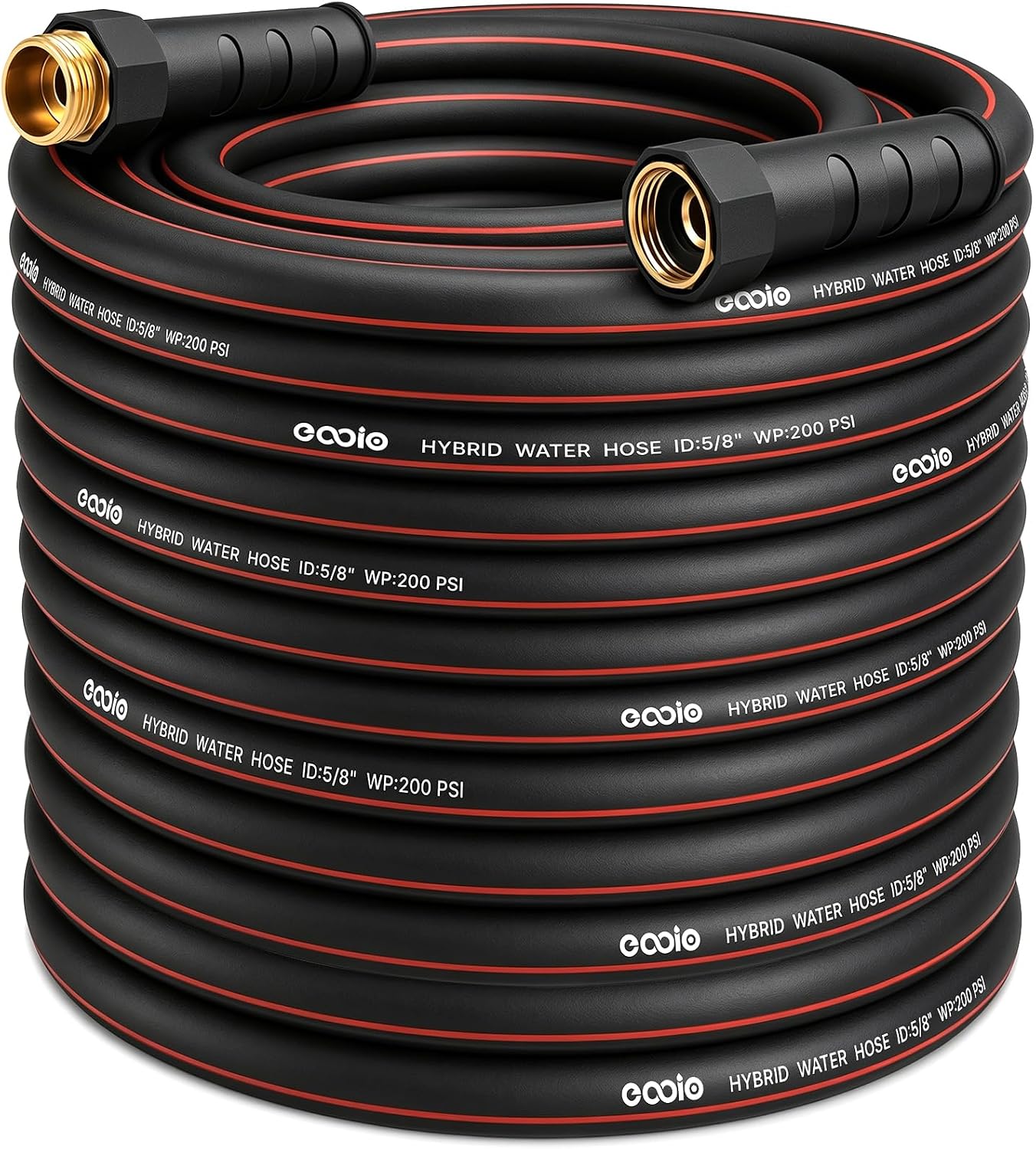Heavy Duty Garden Hose 25ft, NON-EXPANDABLE Flexible Water Hose, Kink Resistant Lightweight Hybrid Hose, Leakproof Hose Male to Female Fittings