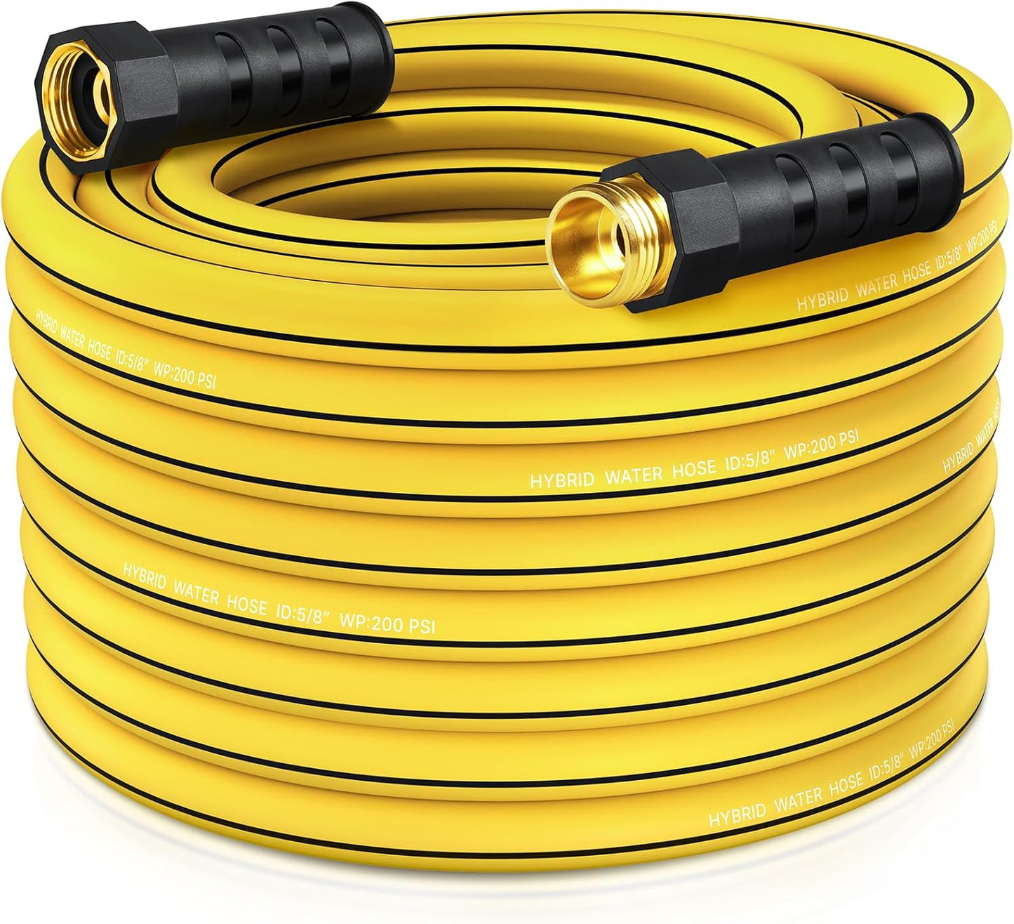 Heavy Duty Garden Hose 25ft, NON-EXPANDABLE Flexible Water Hose, Kink Resistant Lightweight Hybrid Hose, Leakproof Hose Male to Female Fittings