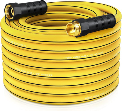 Heavy Duty Garden Hose 25ft, NON-EXPANDABLE Flexible Water Hose, Kink Resistant Lightweight Hybrid Hose, Leakproof Hose Male to Female Fittings