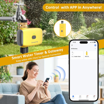 WiFi Sprinkler Water Timer for Outdoor Hose,Smart App Remote Control