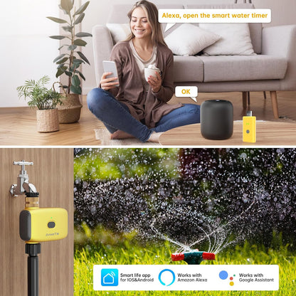 WiFi Sprinkler Water Timer for Outdoor Hose,Smart App Remote Control