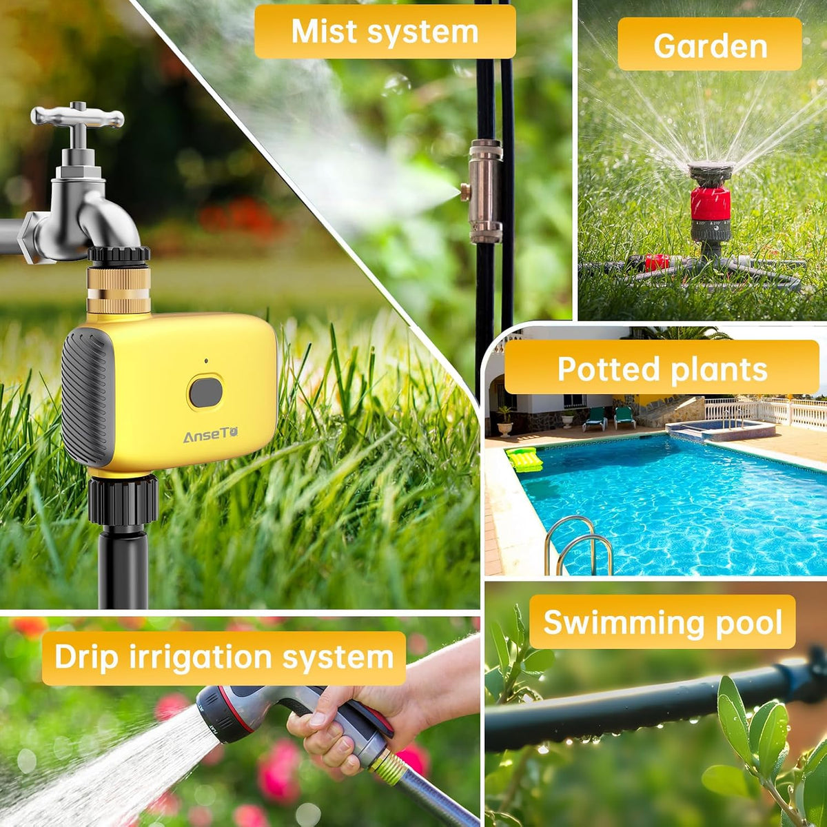 WiFi Sprinkler Water Timer for Outdoor Hose,Smart App Remote Control