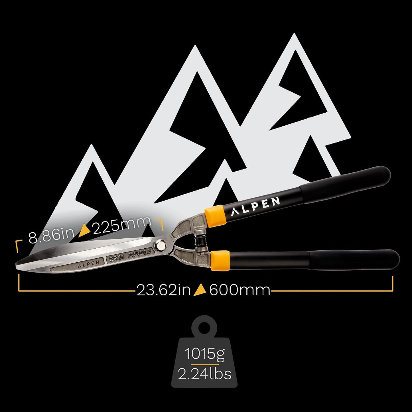 Alpen Professional Hedge Shears/Clippers Pilatus 200 Garden Tools Pruning Shears