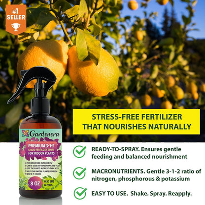 Professional Bonsai Spray Fertilizer Mist for Home Gardening | 3-1-2 Gentle Blend Mist for Healthy Leaves & Growth | Essential Nutrients for Bonsai - 8oz