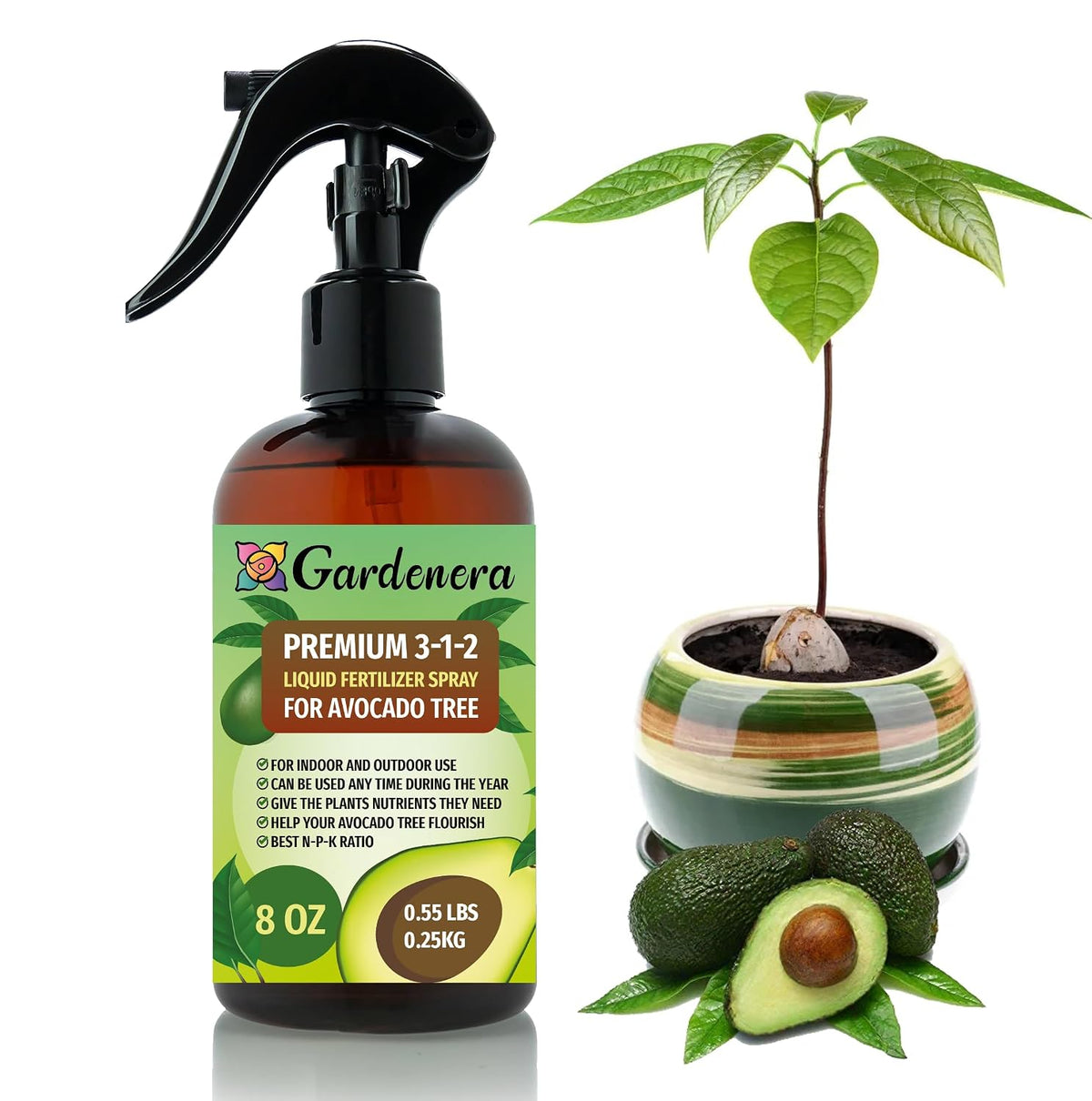 Professional Bonsai Spray Fertilizer Mist for Home Gardening | 3-1-2 Gentle Blend Mist for Healthy Leaves & Growth | Essential Nutrients for Bonsai - 8oz