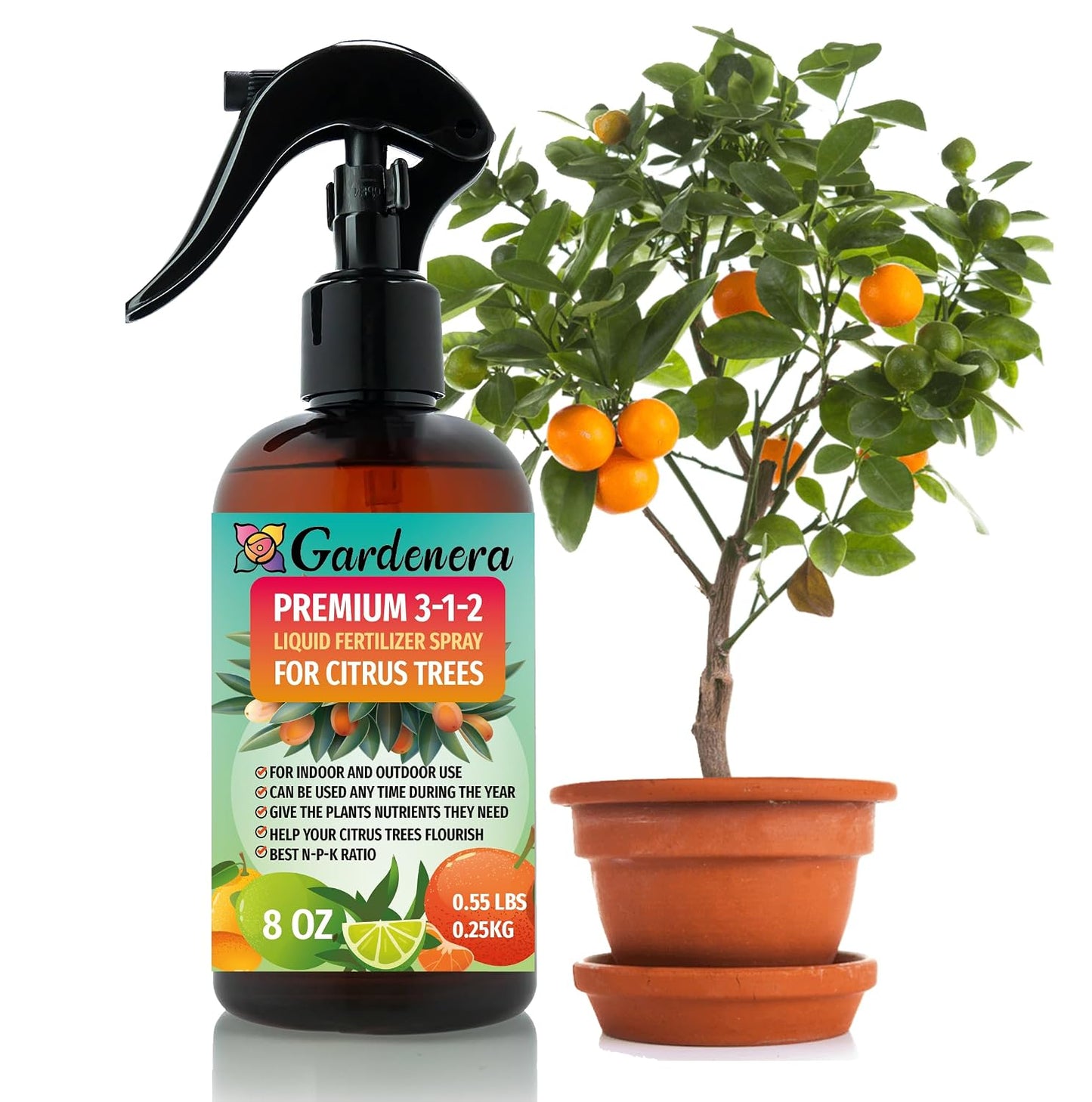 Professional Bonsai Spray Fertilizer Mist for Home Gardening | 3-1-2 Gentle Blend Mist for Healthy Leaves & Growth | Essential Nutrients for Bonsai - 8oz