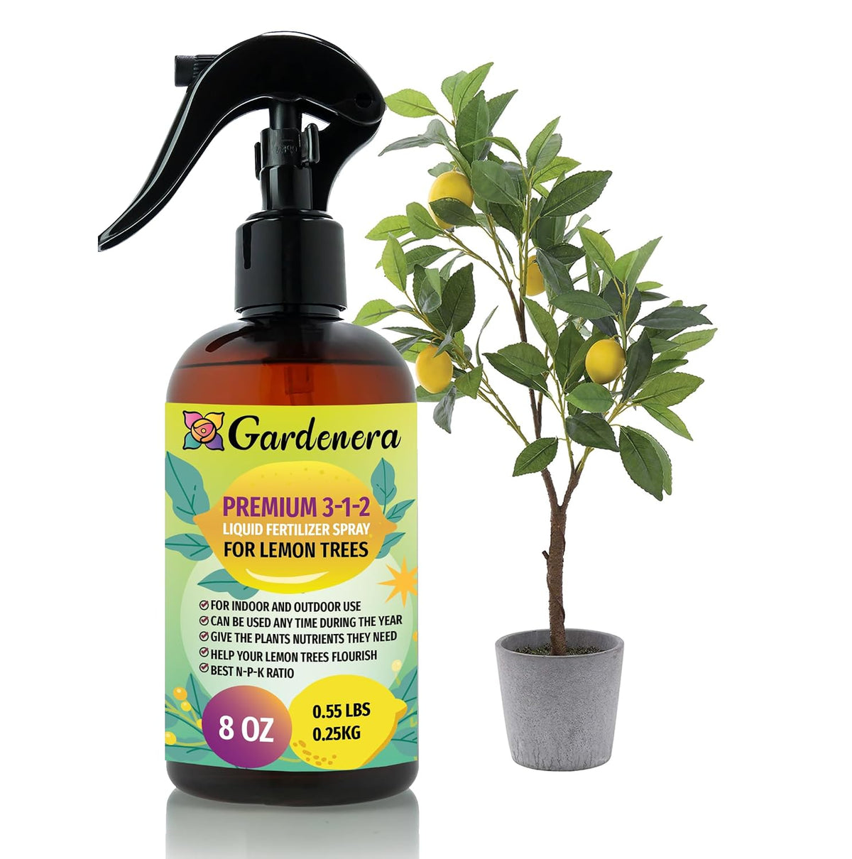 Professional Bonsai Spray Fertilizer Mist for Home Gardening | 3-1-2 Gentle Blend Mist for Healthy Leaves & Growth | Essential Nutrients for Bonsai - 8oz
