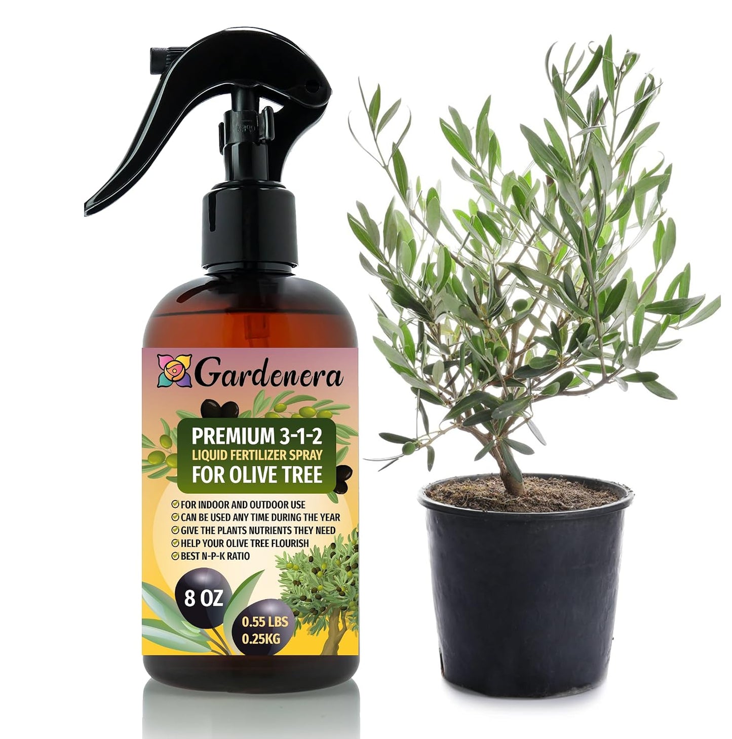 Professional Bonsai Spray Fertilizer Mist for Home Gardening | 3-1-2 Gentle Blend Mist for Healthy Leaves & Growth | Essential Nutrients for Bonsai - 8oz