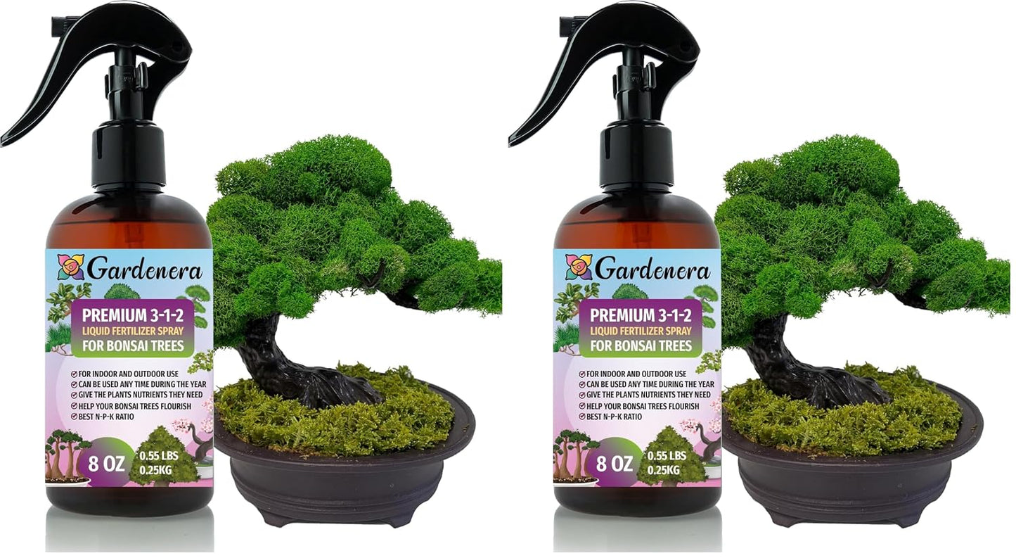 Professional Bonsai Spray Fertilizer Mist for Home Gardening | 3-1-2 Gentle Blend Mist for Healthy Leaves & Growth | Essential Nutrients for Bonsai - 8oz