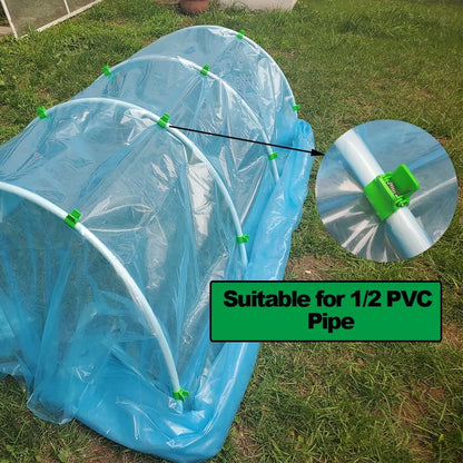 Greenhouse Clamps for 1/2 Inch PVC Pipe, Greenhouse Hoops,Support Frame, Grow Tunnel,Plant Support Garden Stakes.For Fixing Plant Cover, Garden Plastic Sheeting, Film Row Cover, Net.