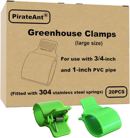 Greenhouse Clamps for 1/2 Inch PVC Pipe, Greenhouse Hoops,Support Frame, Grow Tunnel,Plant Support Garden Stakes.For Fixing Plant Cover, Garden Plastic Sheeting, Film Row Cover, Net.