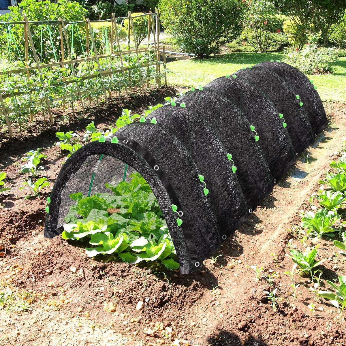 6.5 X 5FT 75% Garden Shade Cloth with Hoops, Plant Shade Cloth Garden